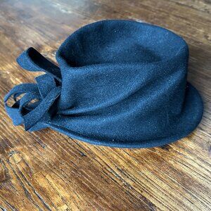 Dressage Style Black Fur Felt Hat/One of a Kind